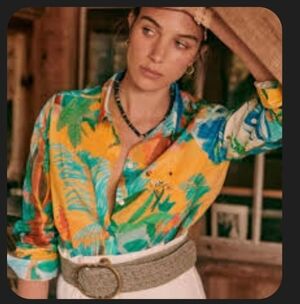 Sezane x G.Kero Pierro Multicolor Tropical Blouse